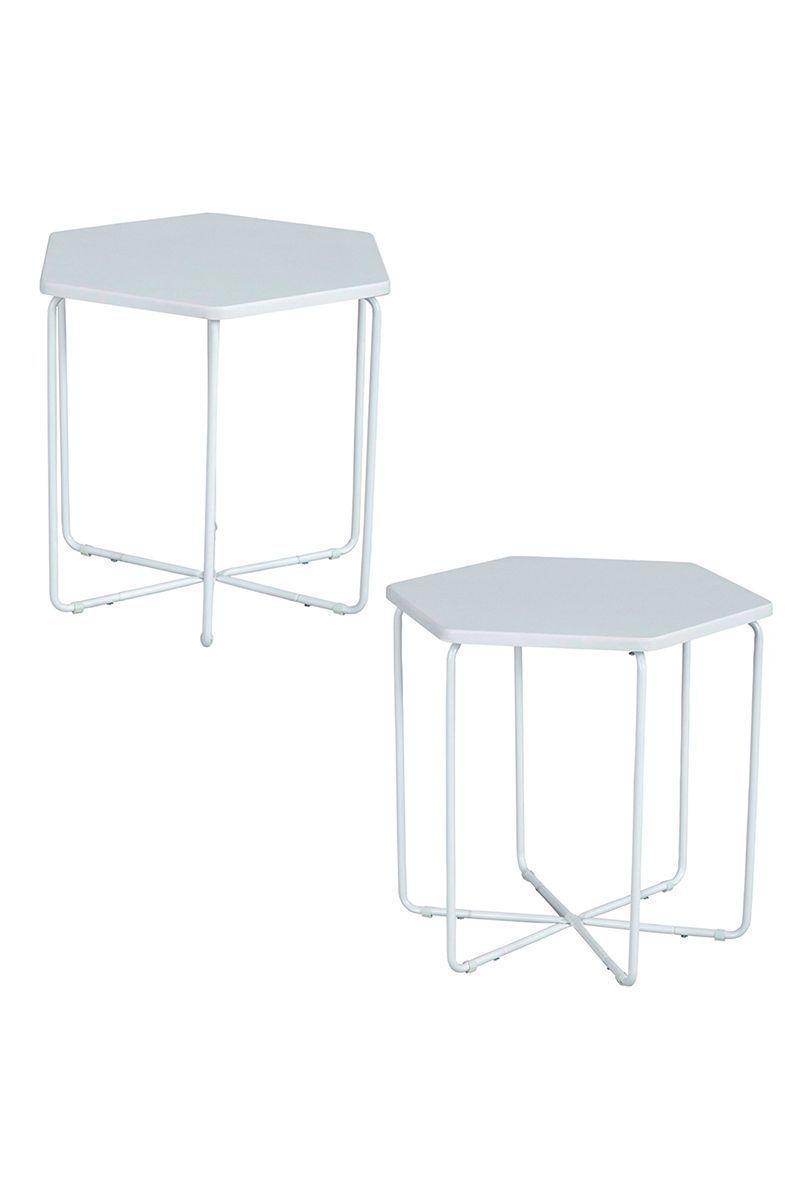 Mesa Lateral o de Centro Living Terraza Blanco-3