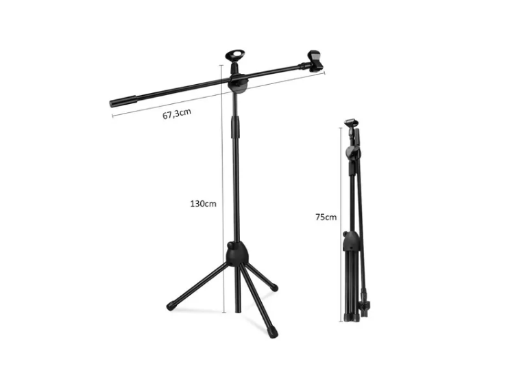 Soporte Con Brazo Para Microfono Atril De Microfono 2en1-1