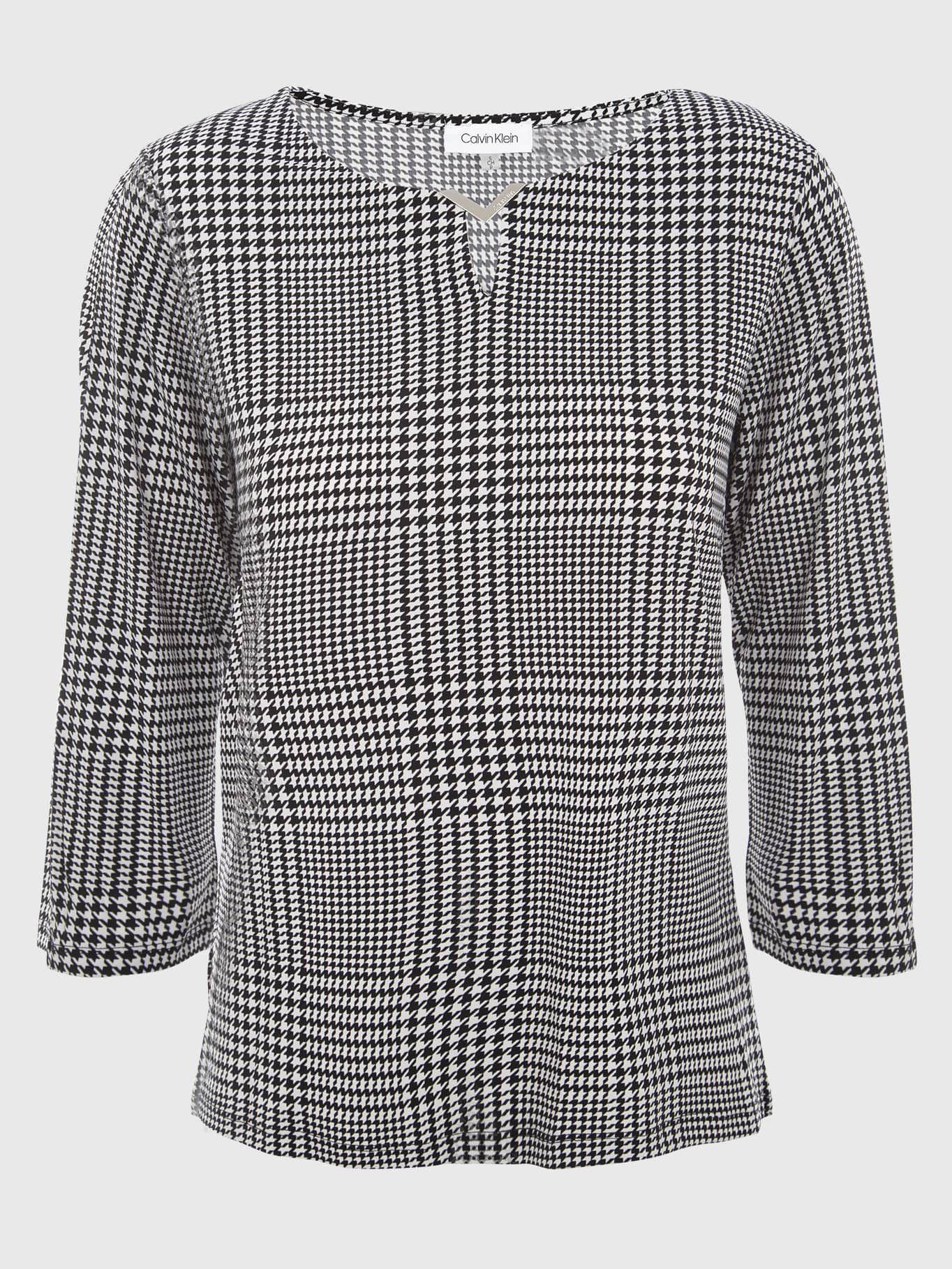 Blusa a Cuadros Negro Calvin Klein-0