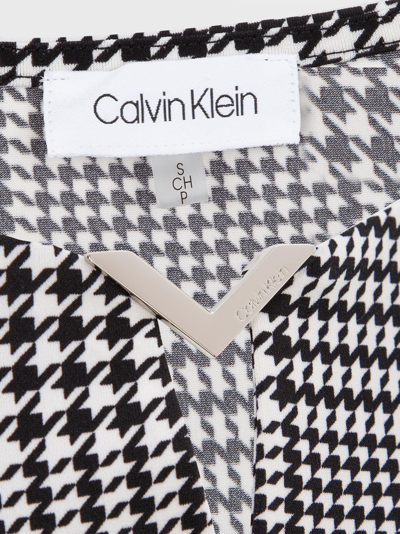 Blusa a Cuadros Negro Calvin Klein-2