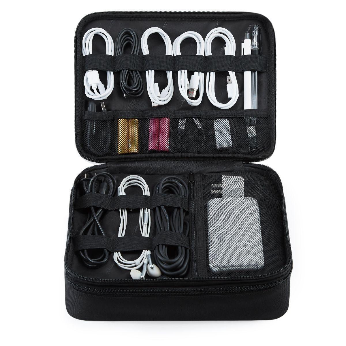 Bagsmart - Organizador electrónico para viajes grande hasta 10,5” – Negro-6