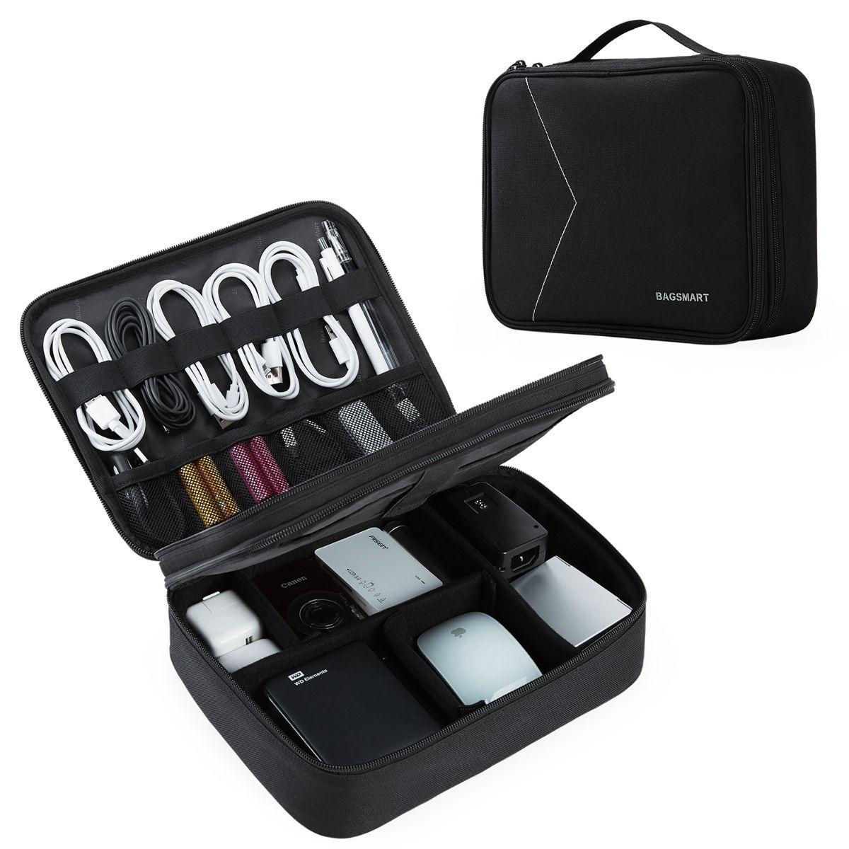 Bagsmart - Organizador electrónico para viajes grande hasta 10,5” – Negro-1