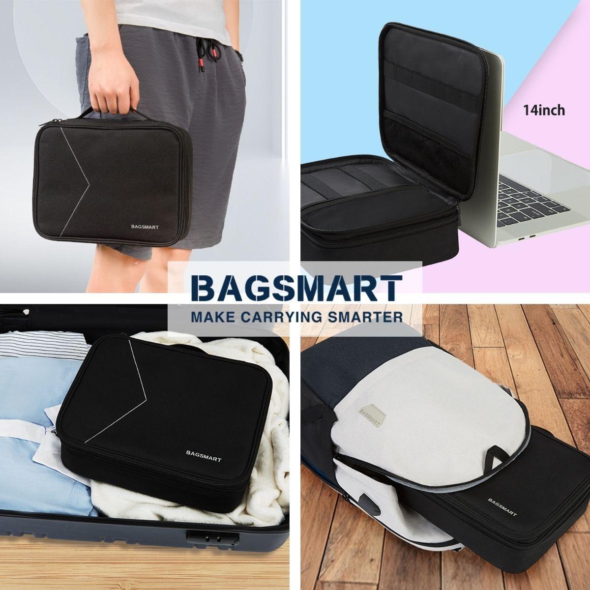 Bagsmart - Organizador electrónico para viajes grande hasta 10,5” – Negro-3