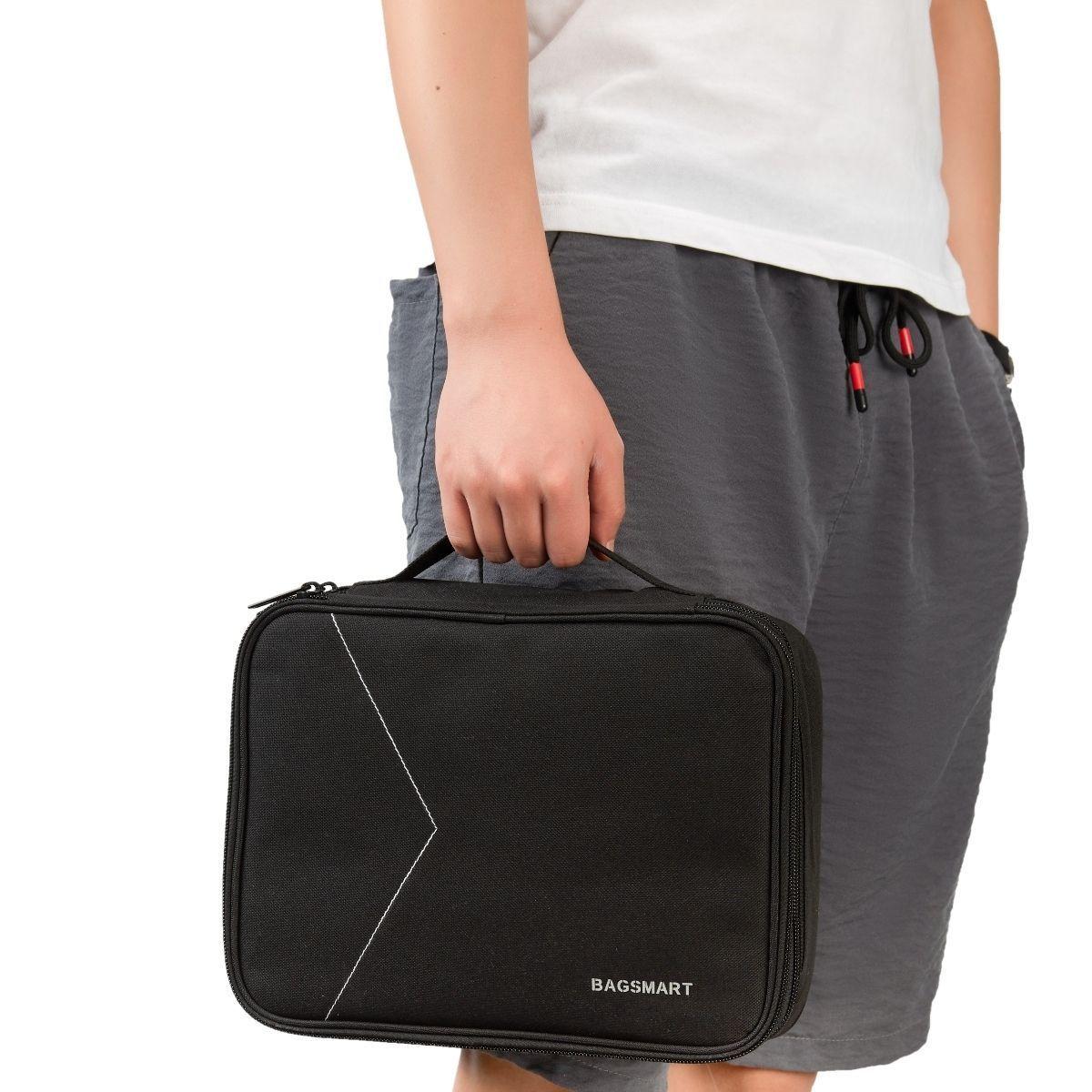 Bagsmart - Organizador electrónico para viajes grande hasta 10,5” – Negro-4