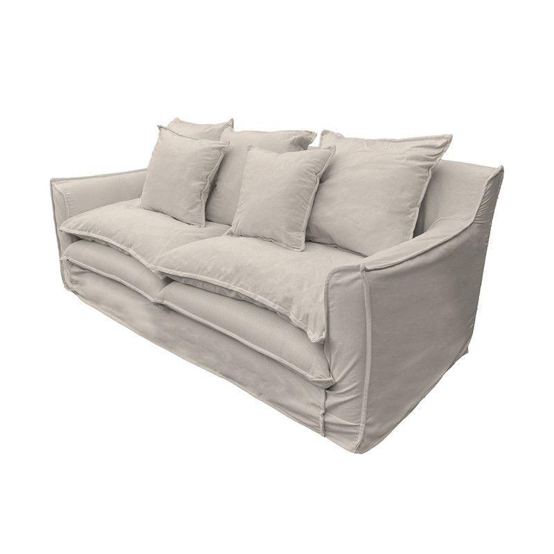 Sofá Puangue Chenille Hueso 3C-2