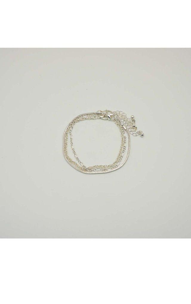 Pulsera Blanda Tri Plateada  i-D-0