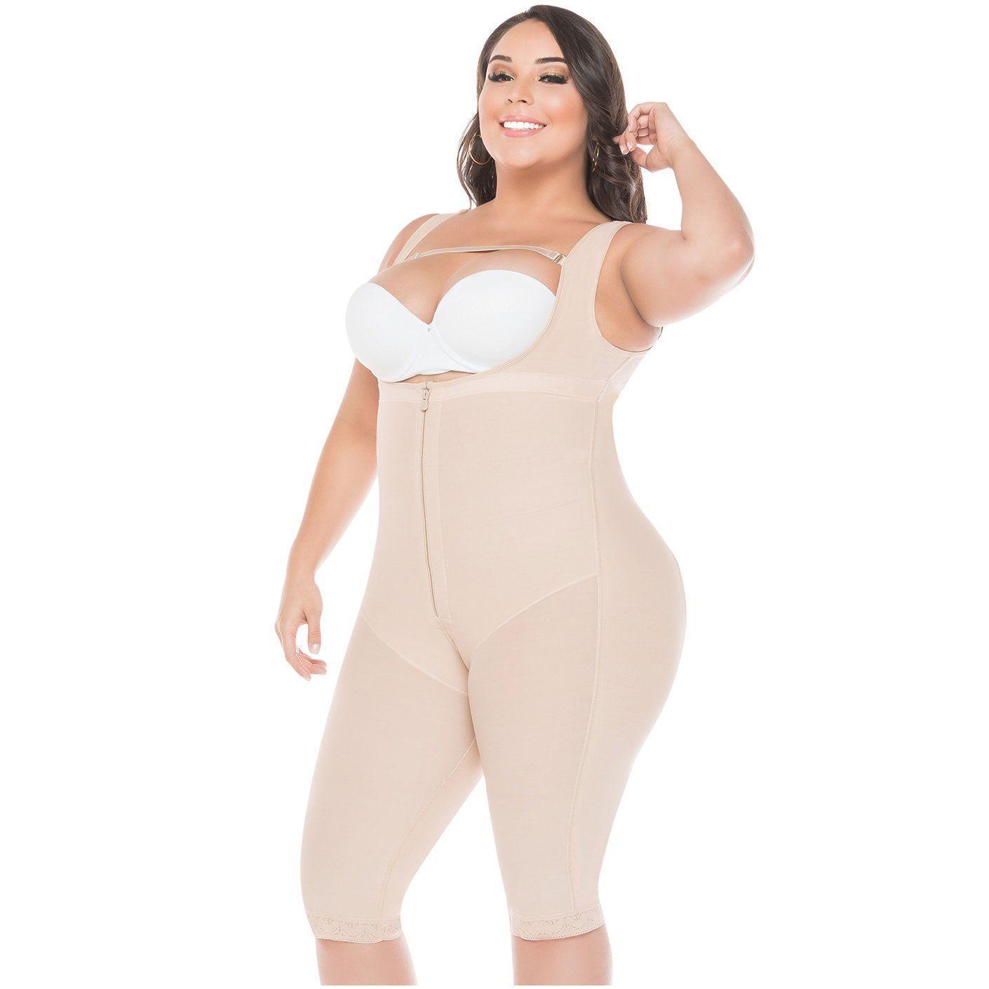 Faja Colombiana Lipoescultura, Pierna Larga Con Huecos 518 Beige-2