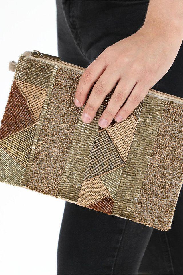 Cartera Fiesta Dorada Geométrica Humana-2