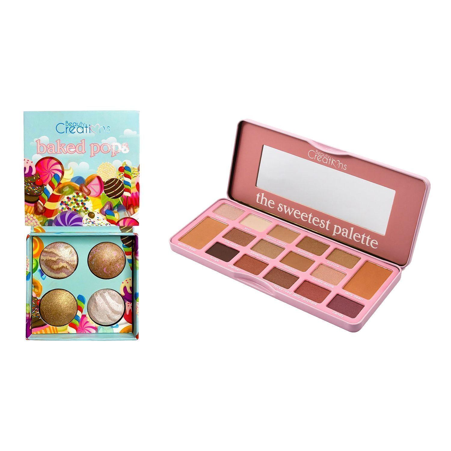 Pack Paleta De Iluminadores "Baked Pops"  + Paleta De Sombras "The Sweetest" de Beauty Creations-0
