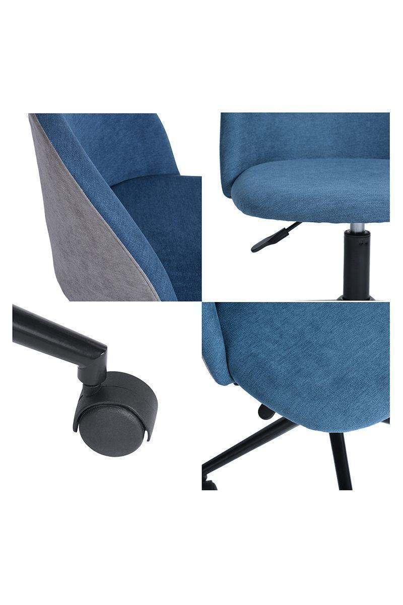 Silla de Oficina Bicolor Altura Ajustable Azul-4