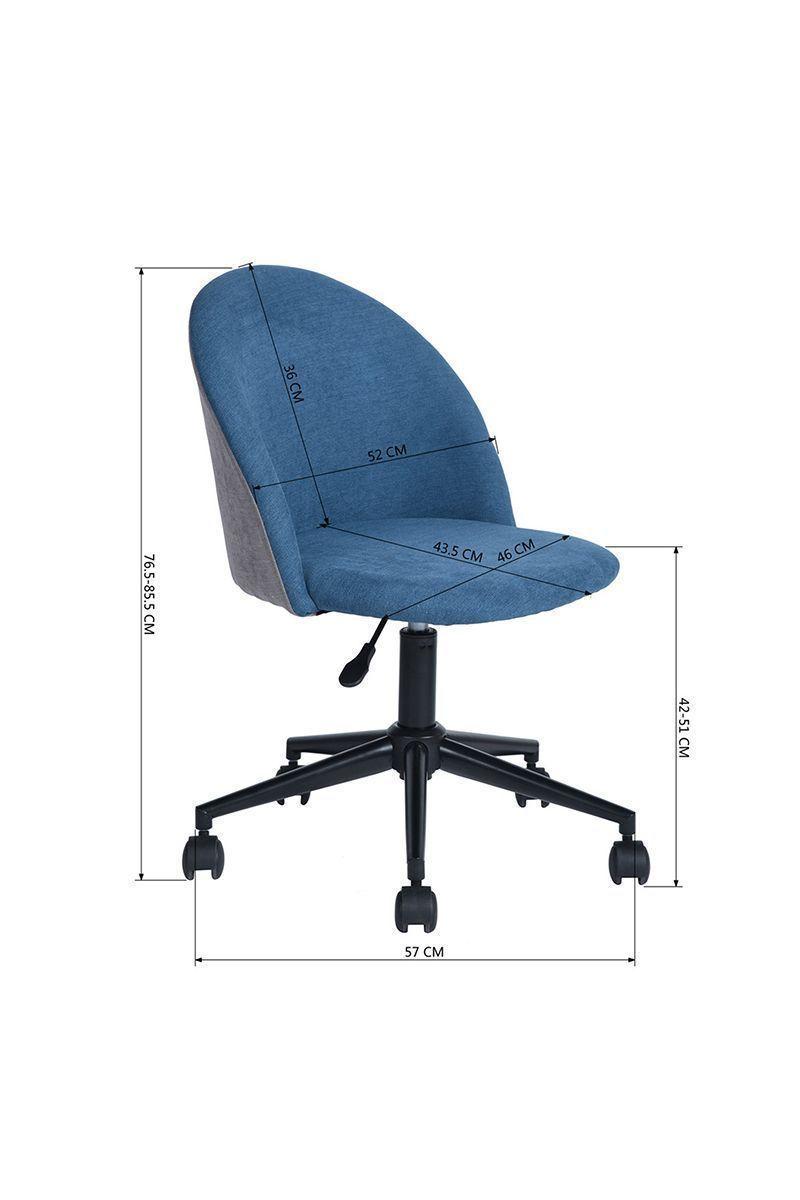 Silla de Oficina Bicolor Altura Ajustable Azul-2