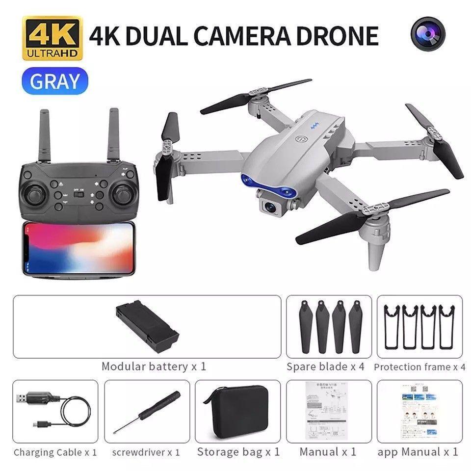 Dron Doble Cámara 4k Wifi Plegable Bolso Recargable Via Usb-4