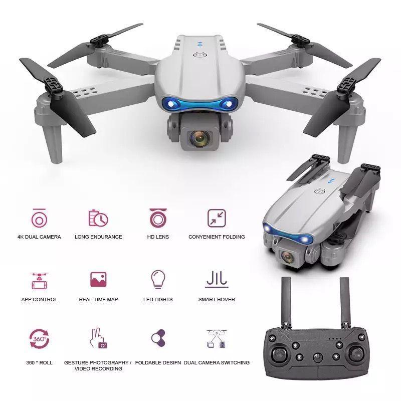 Dron Doble Cámara 4k Wifi Plegable Bolso Recargable Via Usb-3