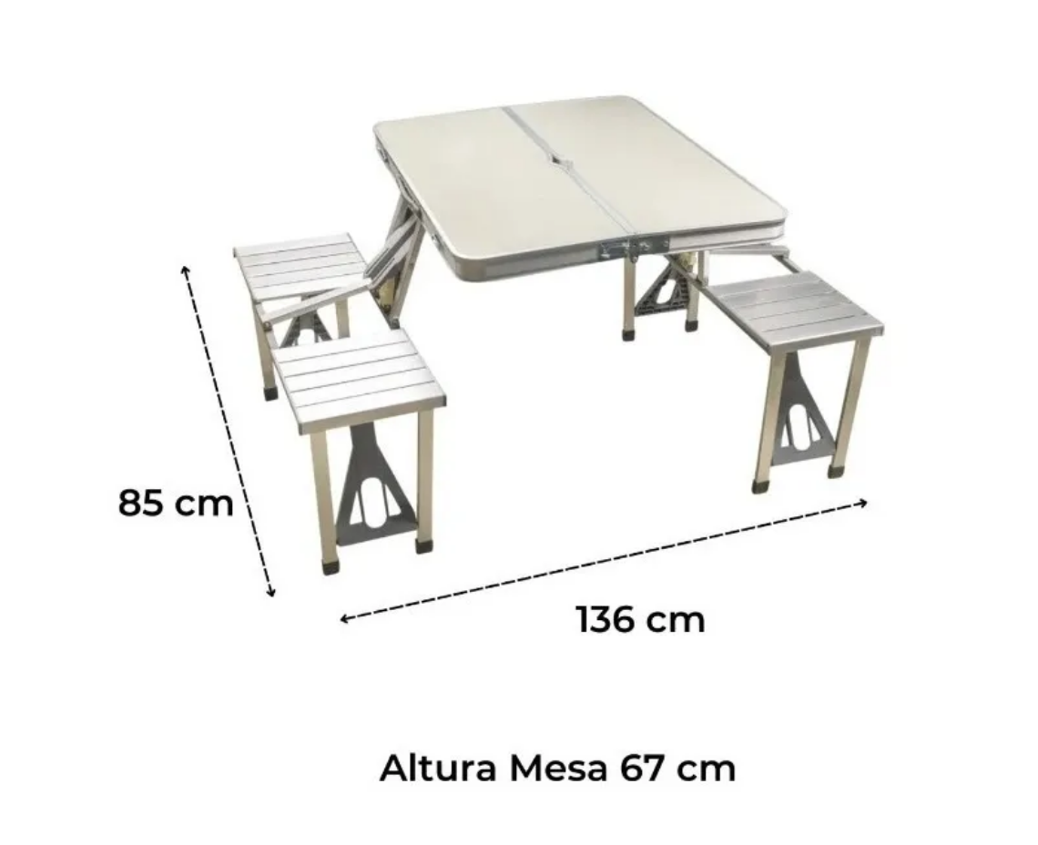 Mesa Plegable Camping Con Sillas-1