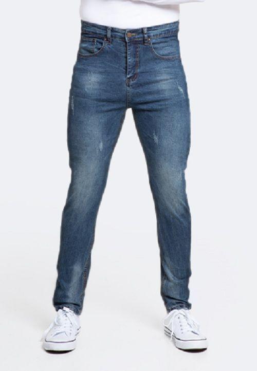 Jeans Hombre Skinny Azul con Drimen Focalizado Suave-0