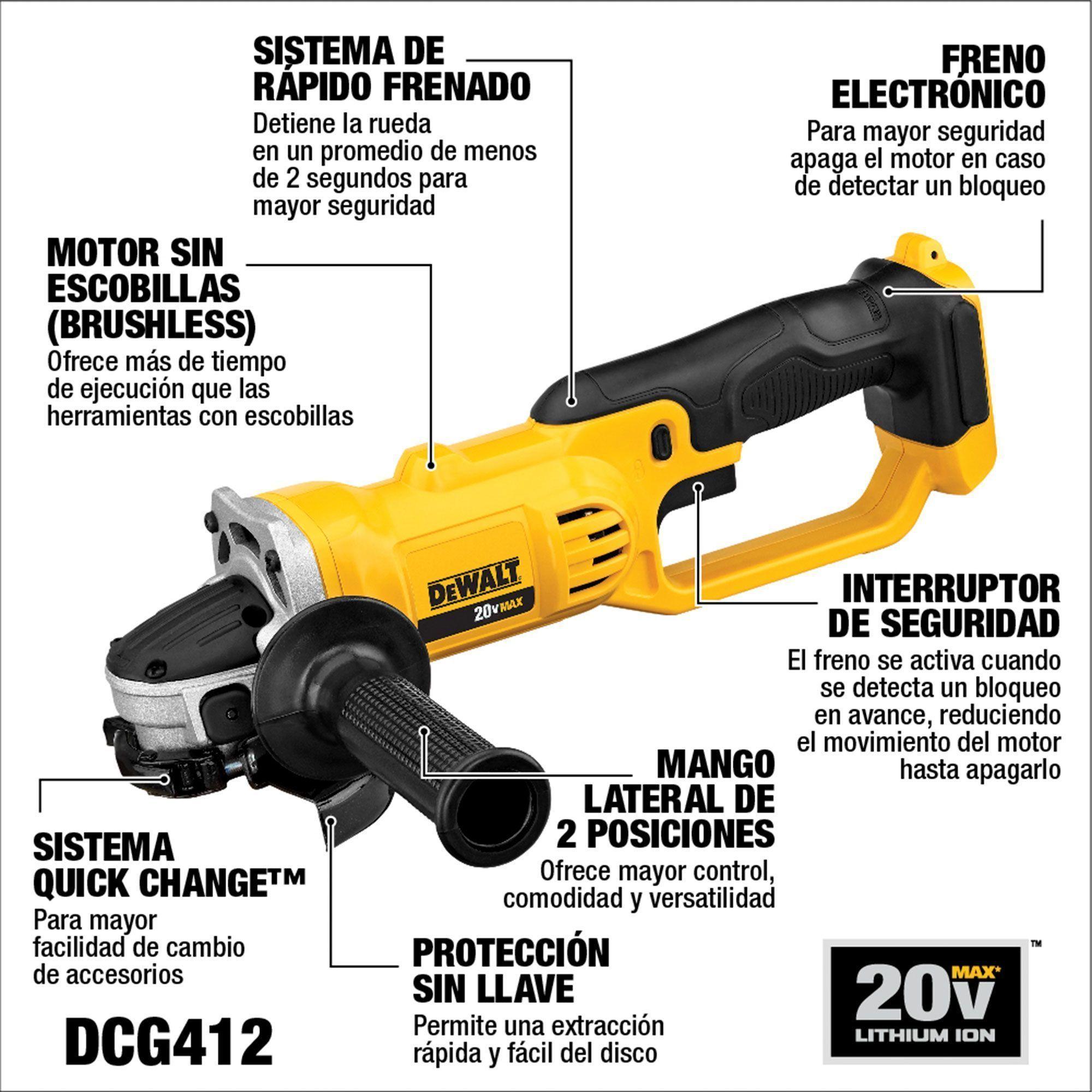 Taladro Percutor + Esmeril 20v + 1bat Dewalt-4