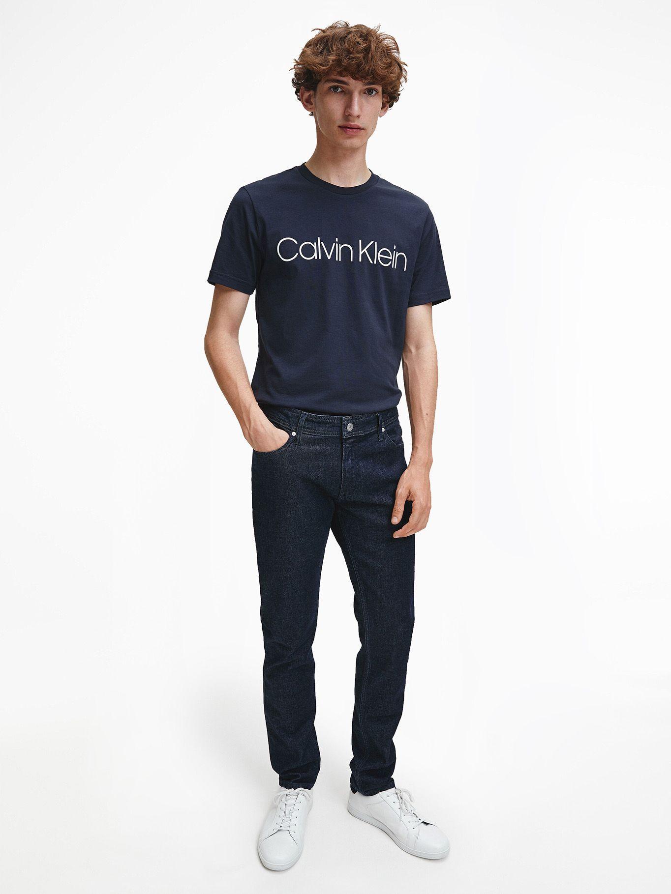 Polera Cotton Front Logo Azul Calvin Klein-0