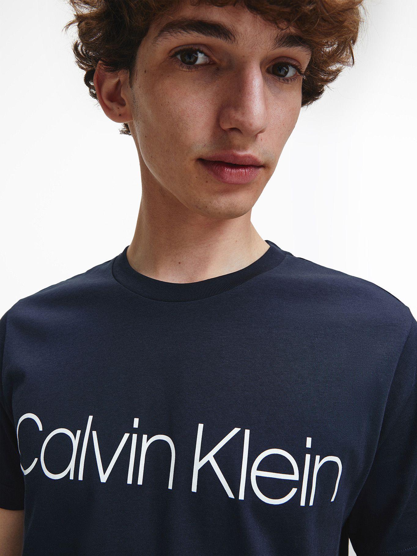 Polera Cotton Front Logo Azul Calvin Klein-2
