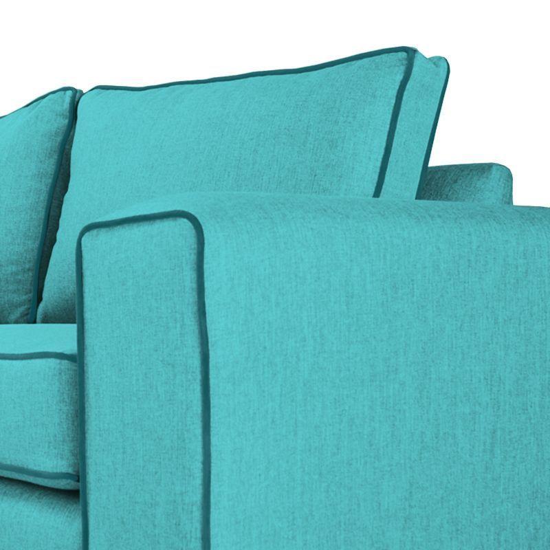 Sofá Gabro Chenille Tipo Lino Turquesa 3 Cuerpos-3