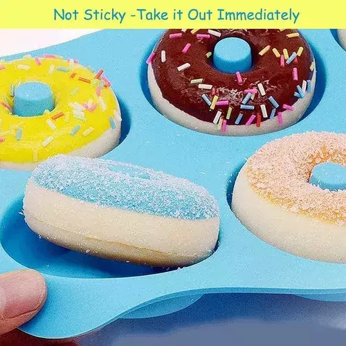 Pack X2 Moldes De Silicona Donas Moldes Donuts Molde Dona 6 AZUL ELECTRICO-4