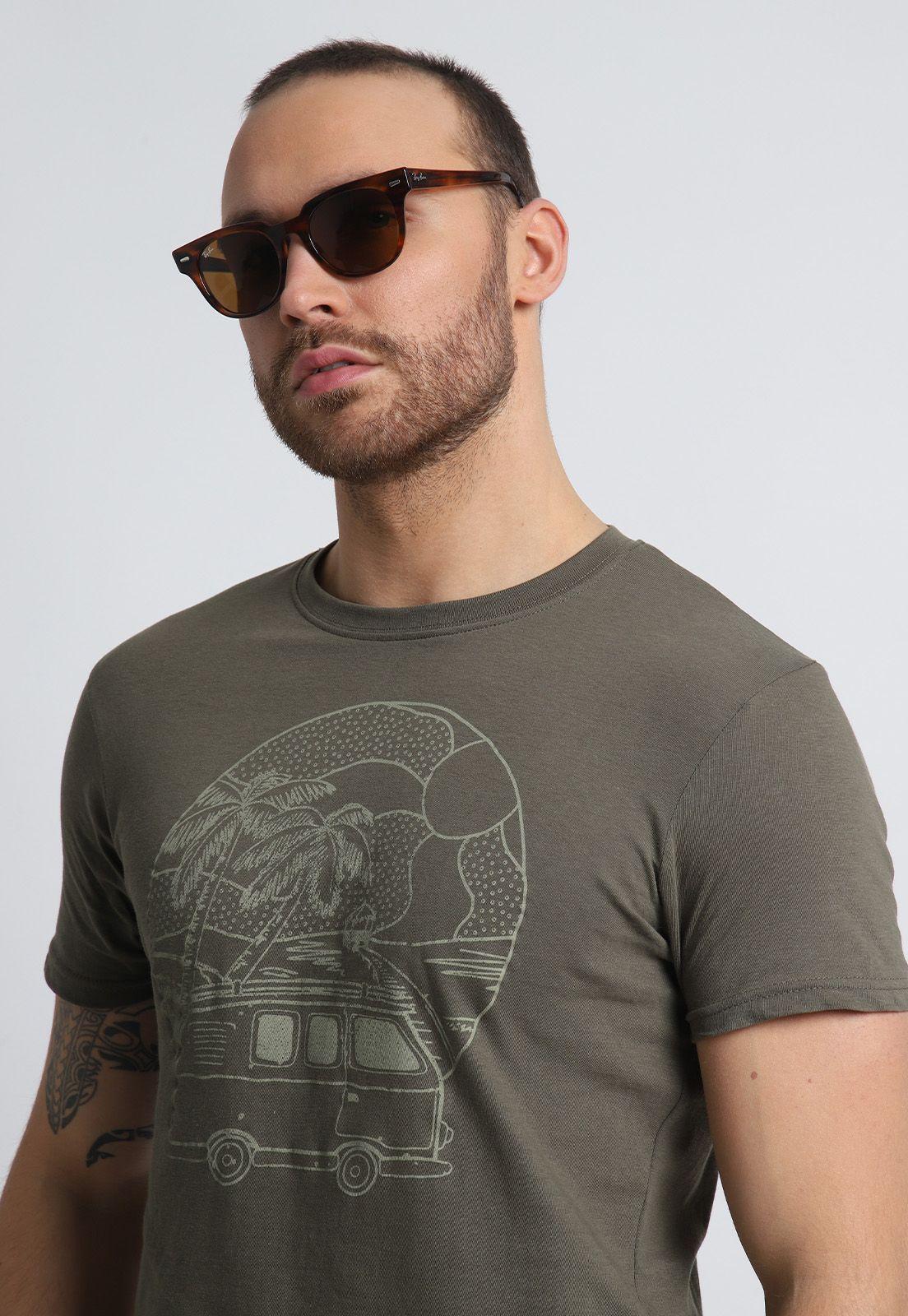 Polera Manga Corta Slim Fit Estampada Arrow-0