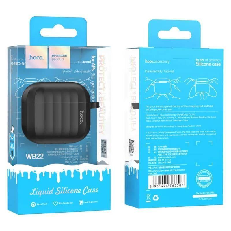 Hoco Case Silicona para AirPods 3ra Gen WB22-Negro-1