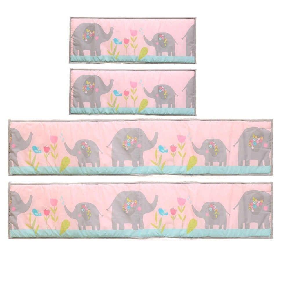 Set ropa de cuna  elefanta 4 piezas telas algodón-6
