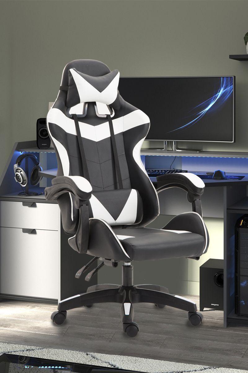 Silla Gamer Ultimate Racing Blanco-1