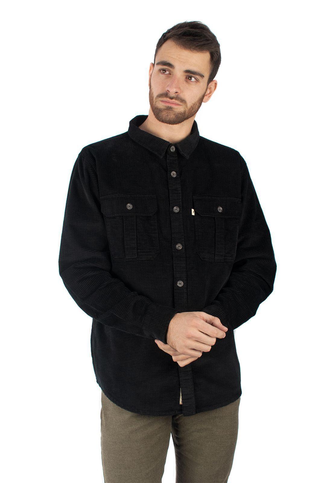 Camisa Corduroy Forestman Negro Falcone-0