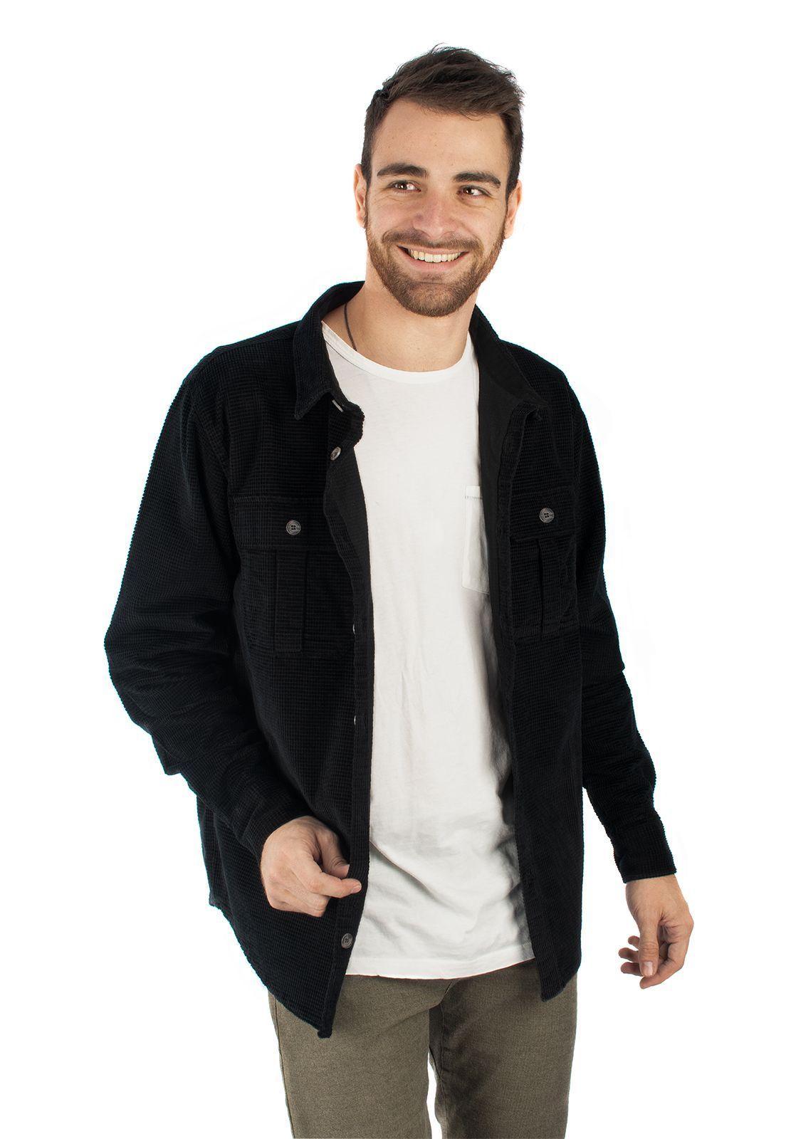Camisa Corduroy Forestman Negro Falcone-3