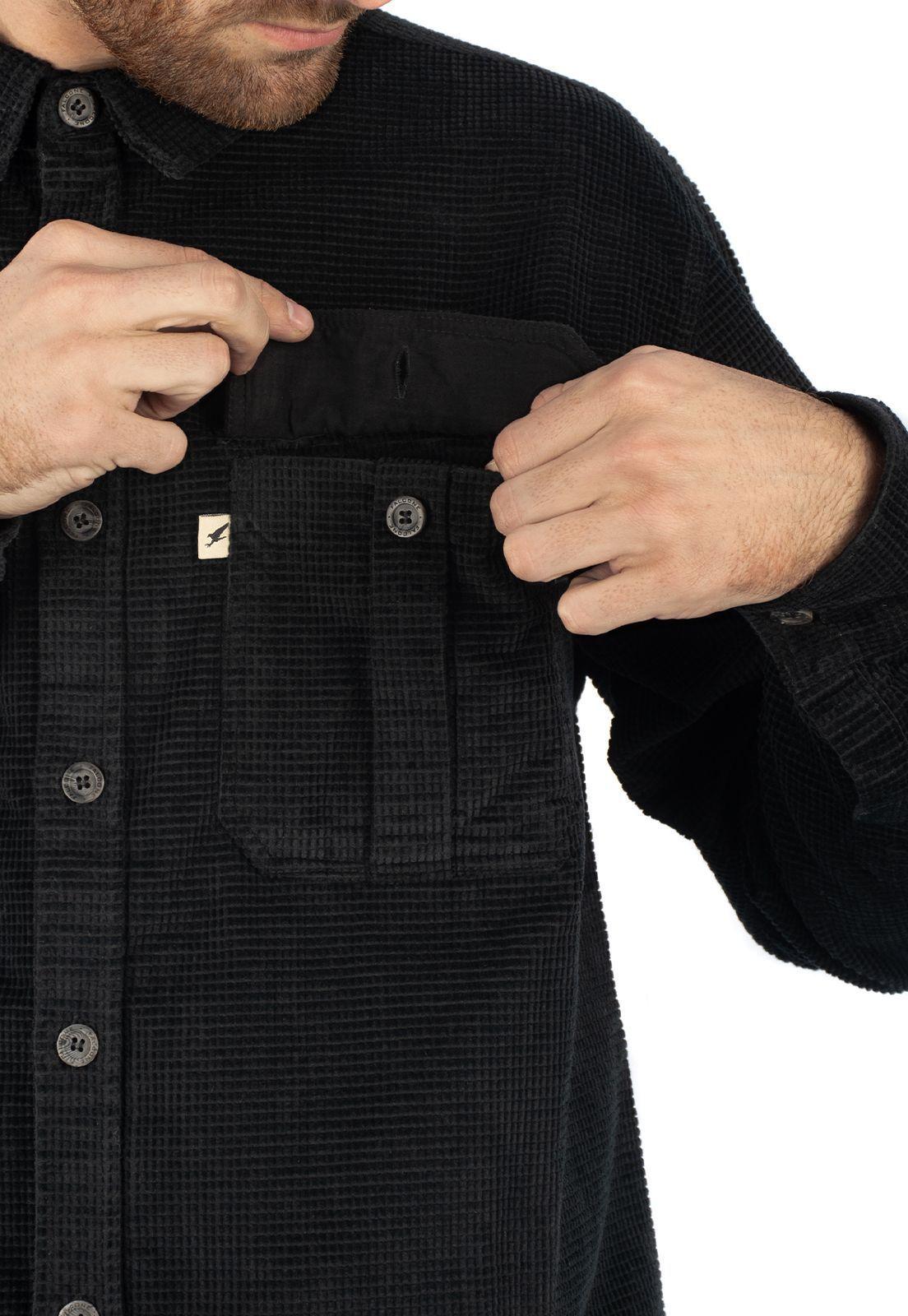 Camisa Corduroy Forestman Negro Falcone-4