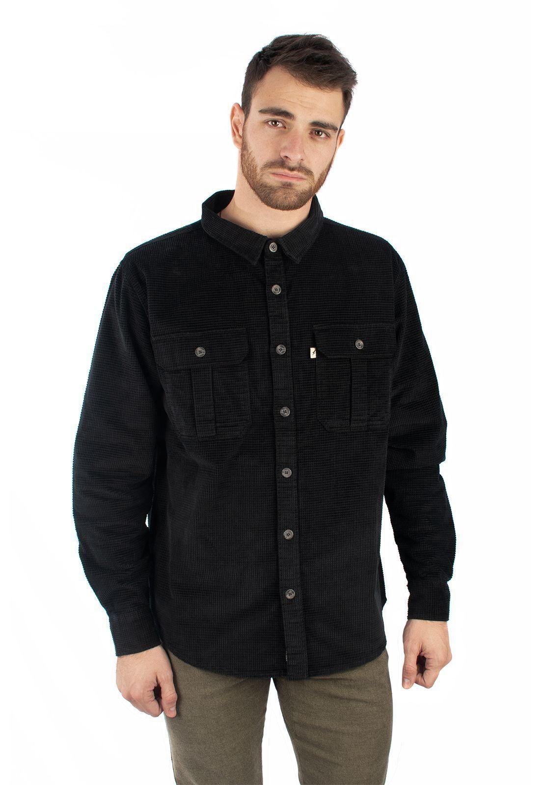 Camisa Corduroy Forestman Negro Falcone-1