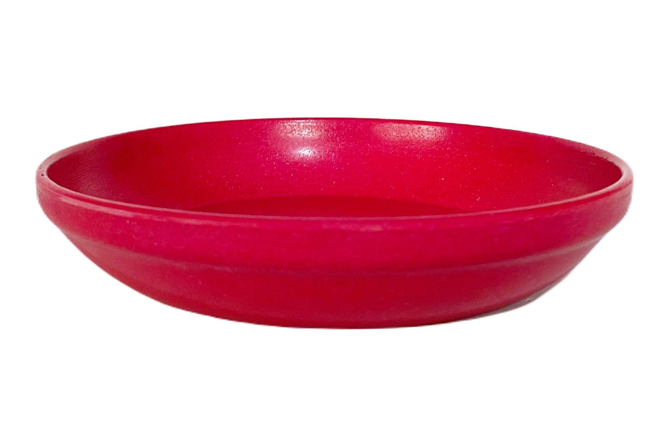 SET DE 4 MACETAS BIO CURVOS ROJO C/PLATO 16,5X13-3