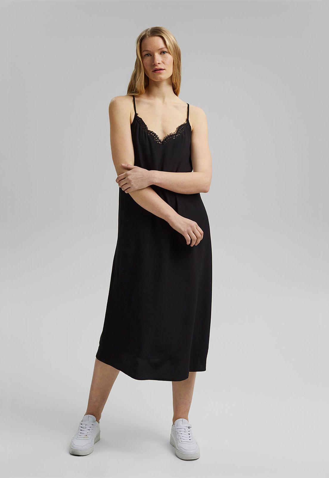 Vestido Midi Con Encaje Esprit-0