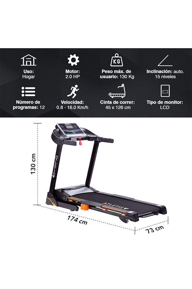 Trotadora Atletis Pro CS6069 LCD 5" MP3 USB Negro-2