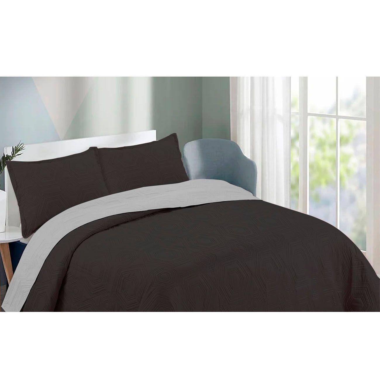 Cubrecama De Verano Quilt  King Negro - Liso-0