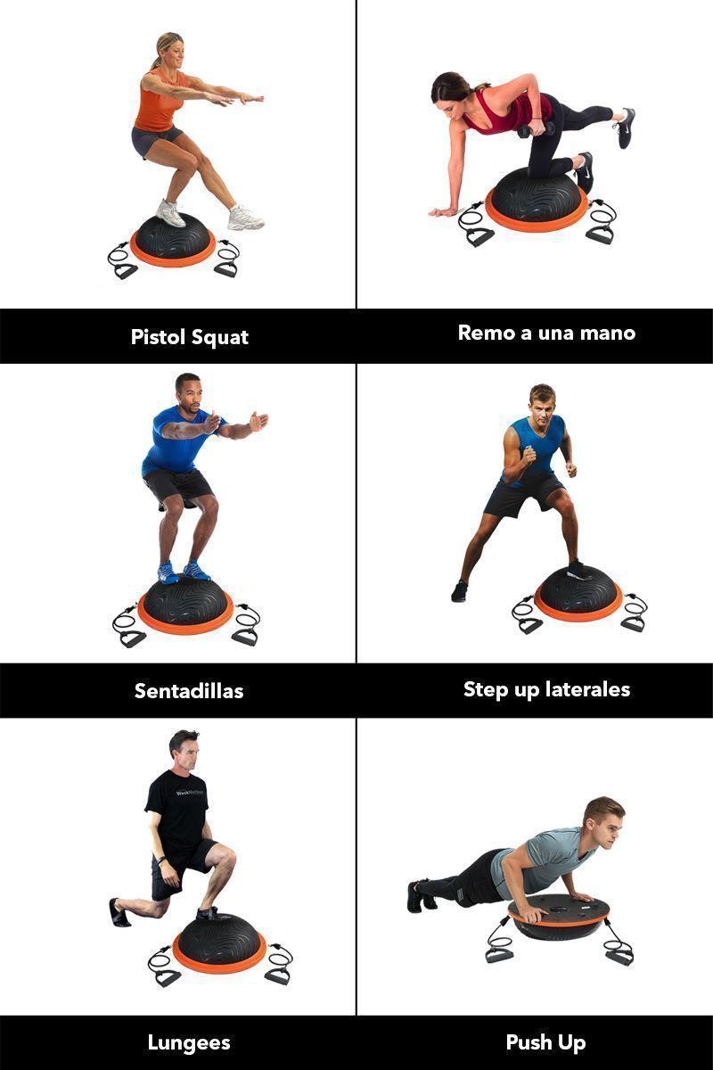 Bosu Balance Ball con Manillas Naranjo-4