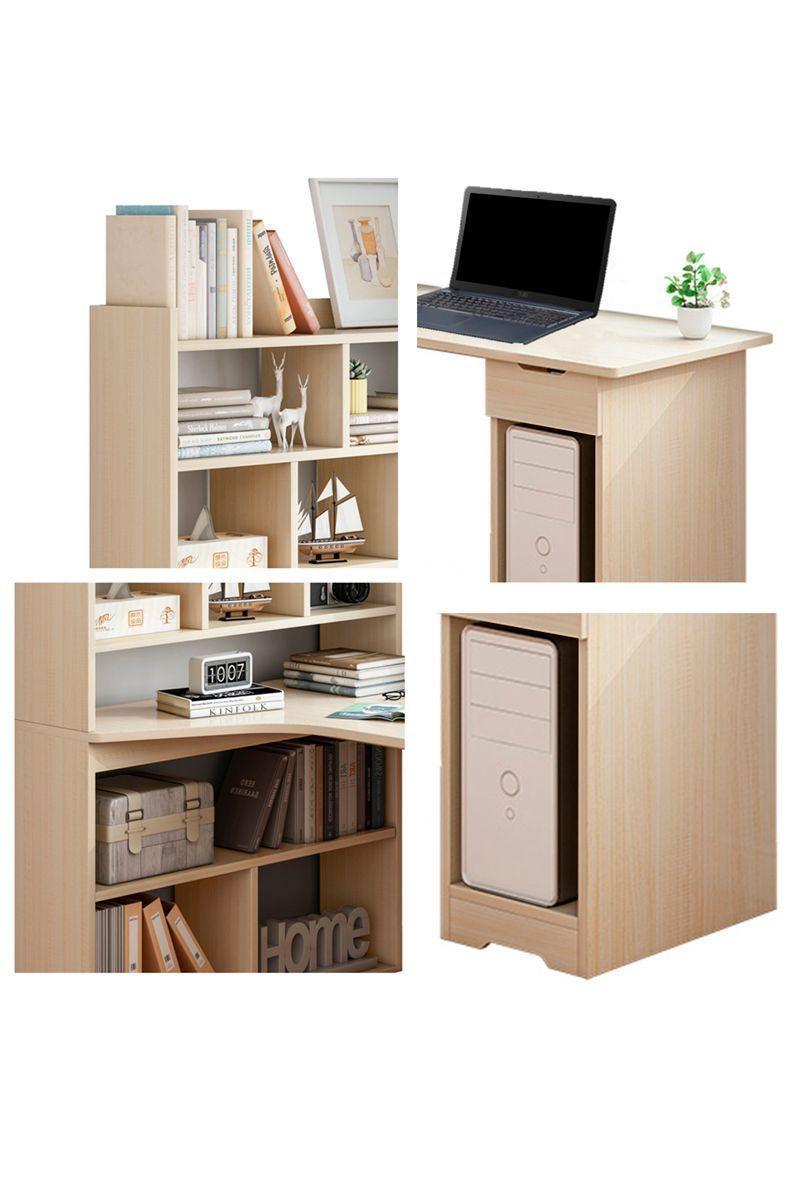 Escritorio con Librero 132x50x120 cm Beige-4
