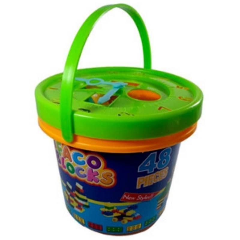 Blocks Balde Didáctico Bloques Construcción Niños -1