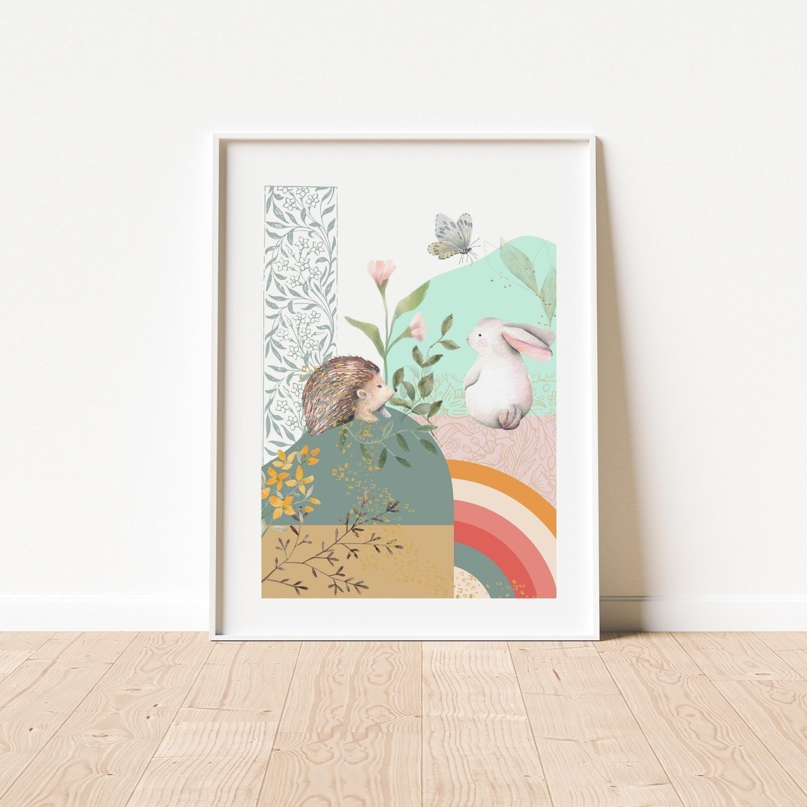 Trío de Cuadros femeninos animales del bosque-1