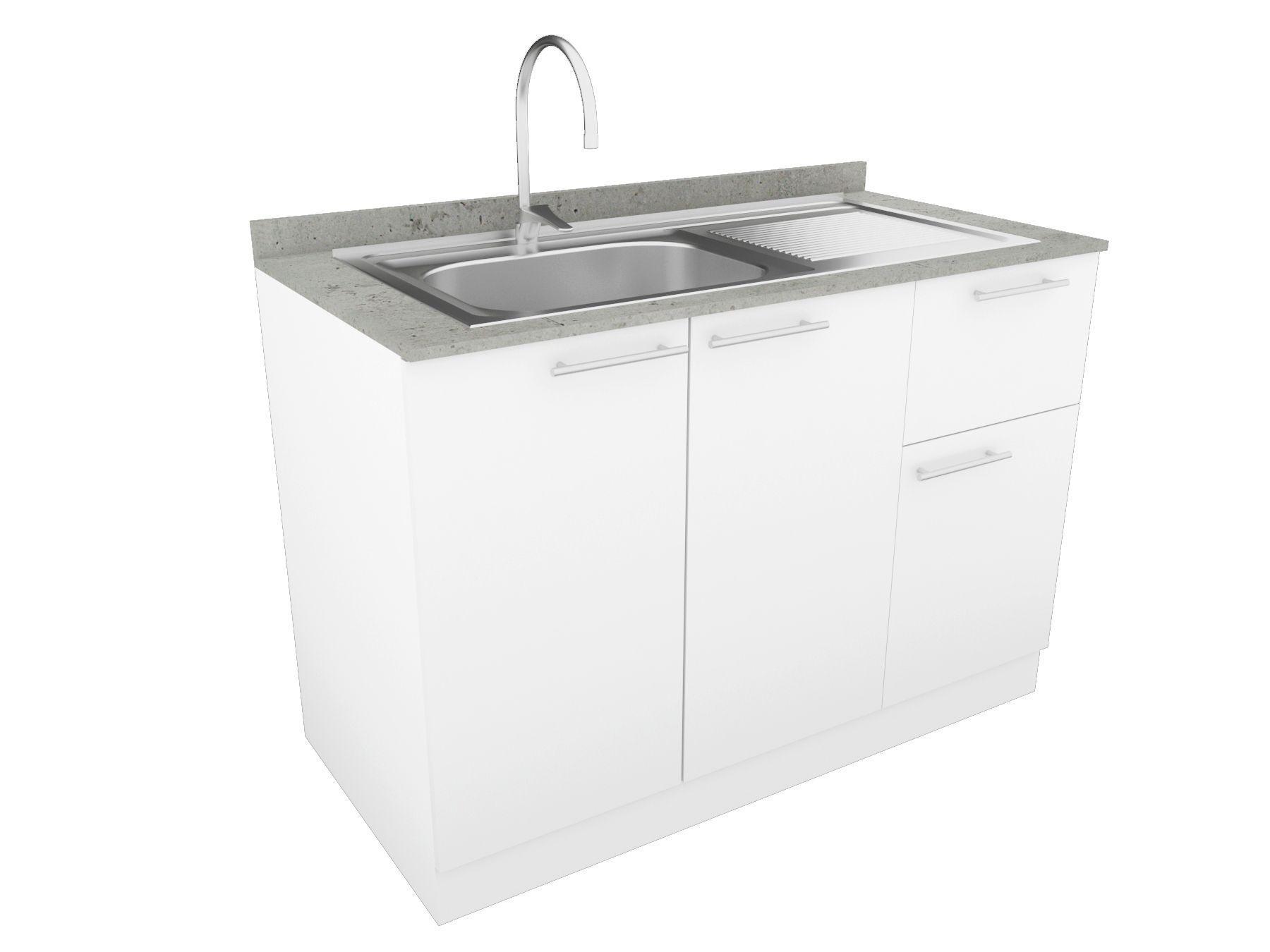 MUEBLE COCINA MODULAR 100% ARMADO LAVAPLATOS DERECHO BLANCO-2