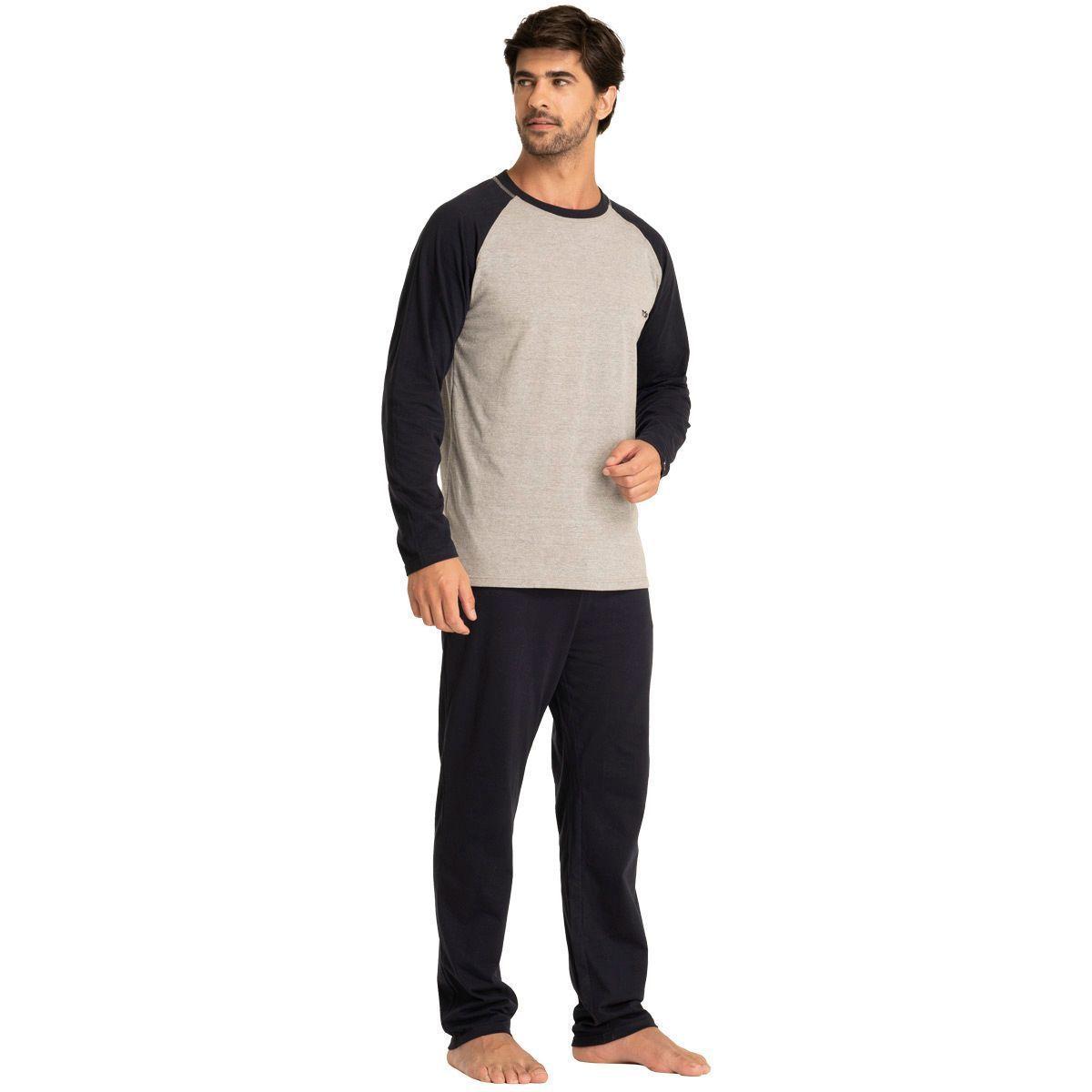 Pijama Largo Algodón Hombre 231AIC1 Top-0