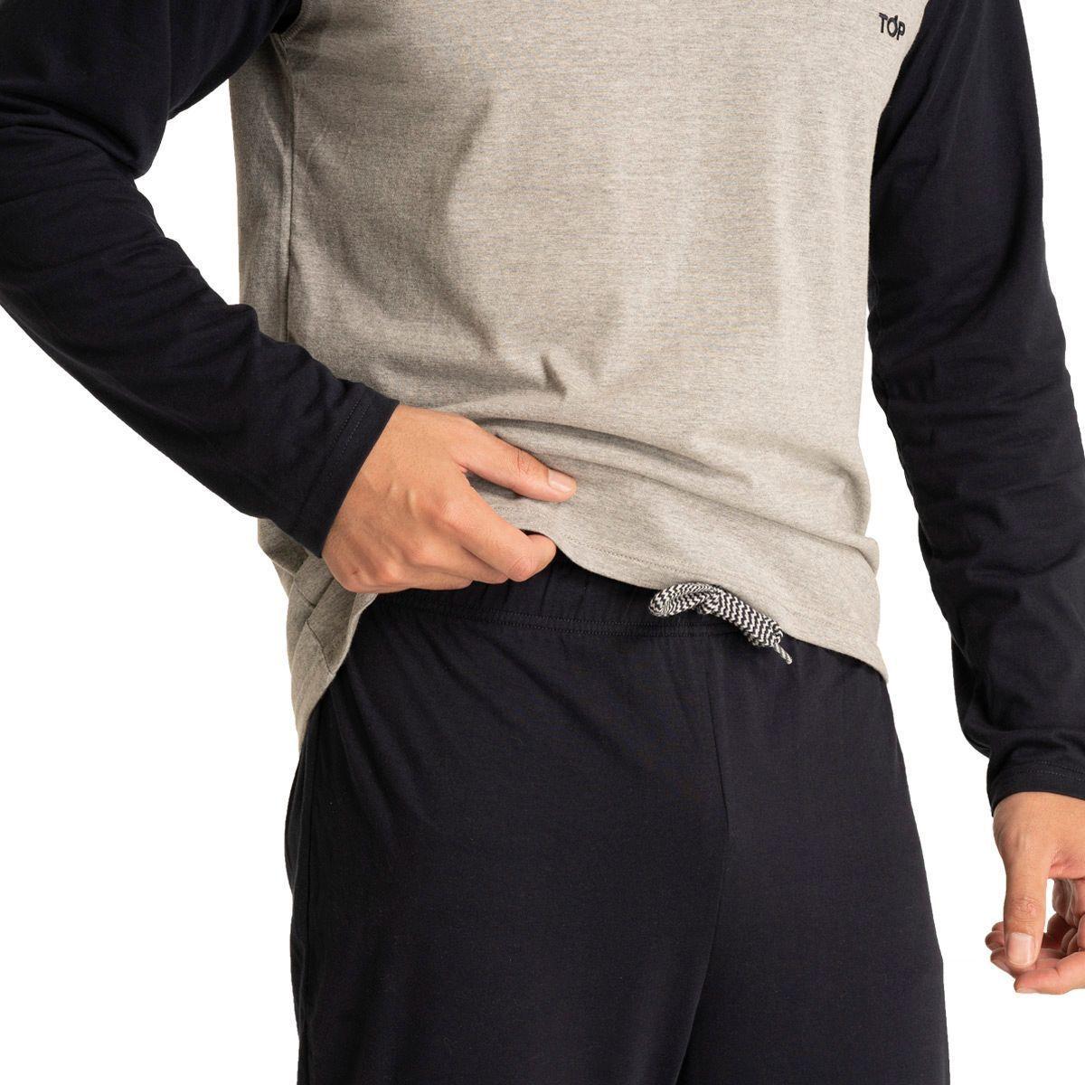 Pijama Largo Algodón Hombre 231AIC1 Top-2