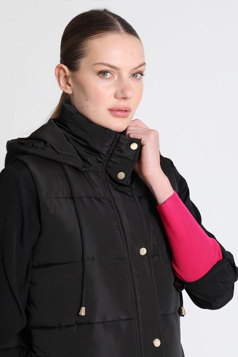 Parka Larga Capuchon Negro Liola-2