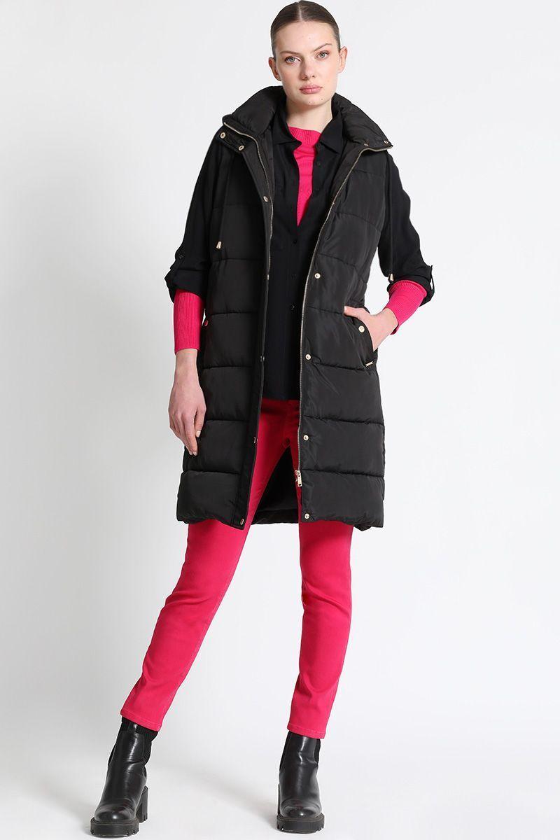 Parka Larga Capuchon Negro Liola-5