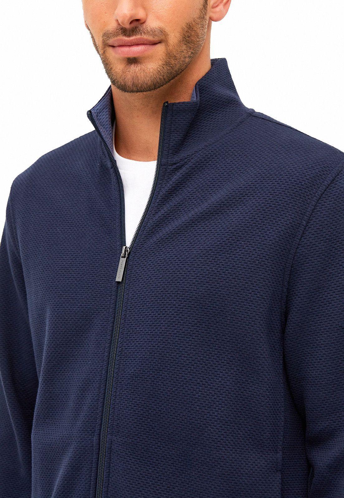 Polerón navy full zip textura-2