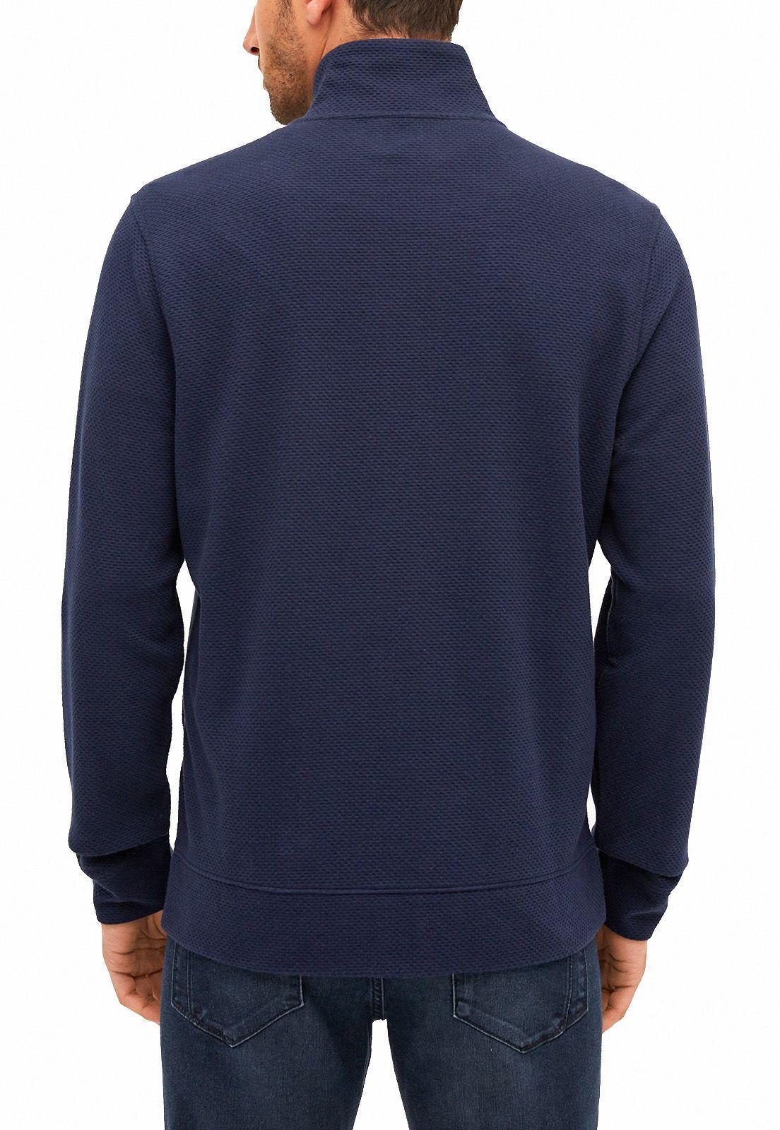 Polerón navy full zip textura-1