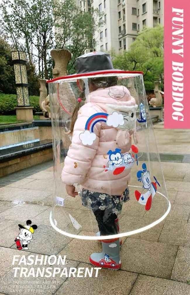 Impermeable para niños 3 a 8 años - Protector de lluvia gris -5