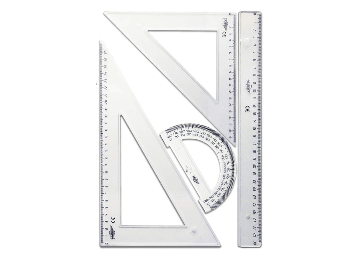 Set De Geometría Transparente 30 Cm 4 Tipos Plástico Rigido-0