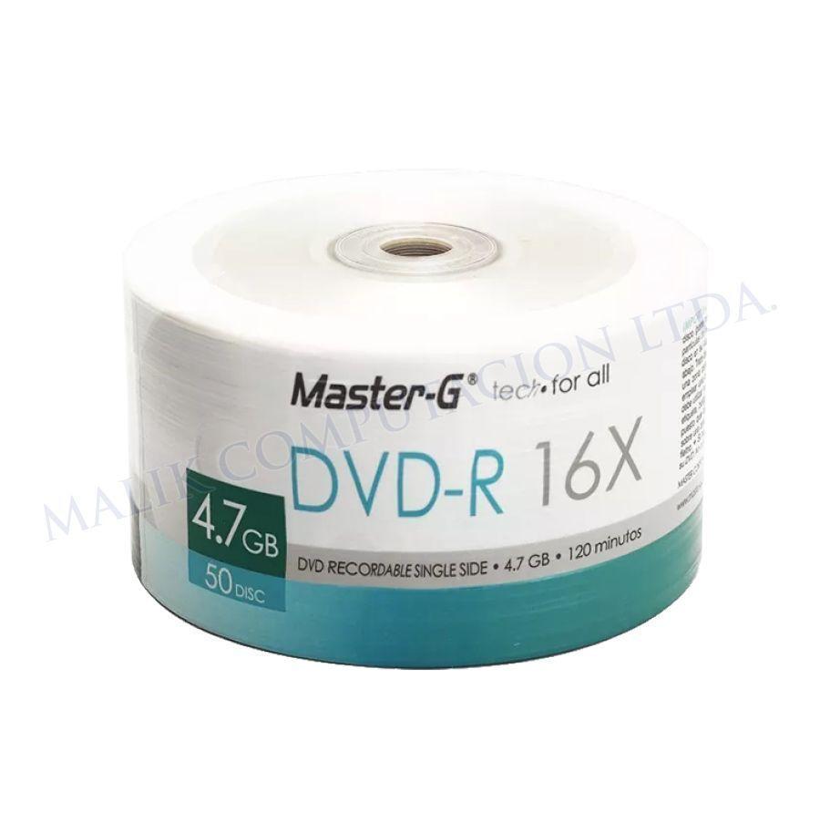 Pack 50 unidades dvd-r 16x virgen master-g logo-0